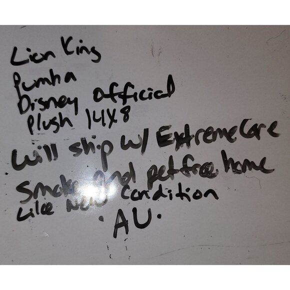 Disney Pumba The Lion King Plush Toy Stuffed Animal 14" Long Soft Velboa - Picture 10 of 10